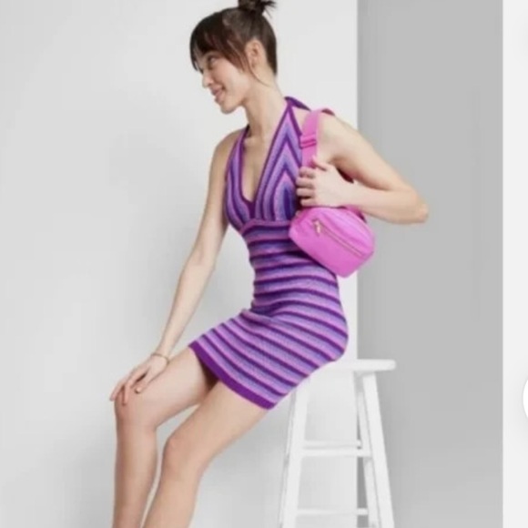 Knit Halter Dress - Picture 1 of 12